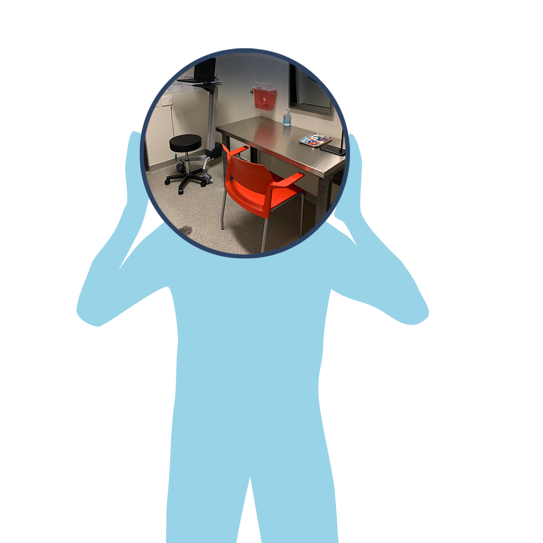 Anonymous_SafeInjection_Mirror40 an image of an anonymous person holding a mirror reflecting the safe injection site.